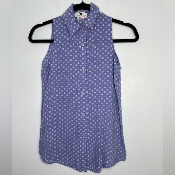 VINTAGE daisy floral sleeveless buttons down tank - Picture 1 of 5